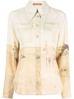 Rejina Pyo Camille horse-print shirt - Brown