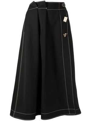 Rejina Pyo Carla contrast-stitching midi skirt - Black