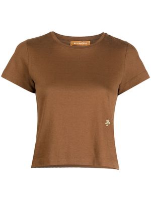 Rejina Pyo cropped short-sleeve T-shirt - Brown