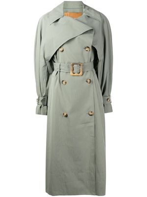 REJINA PYO double-breasted belted trench coat - Green