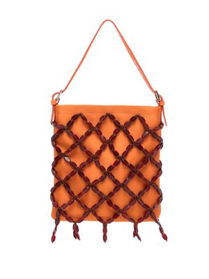 Rejina Pyo Frida beaded silk-satin bag - Orange