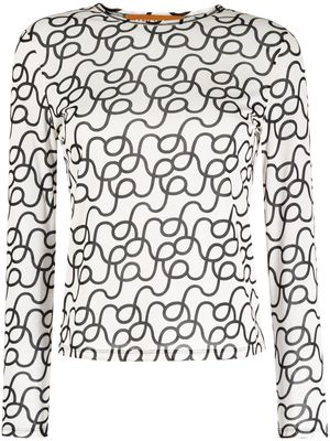 Rejina Pyo graphic-print long-sleeve top - White