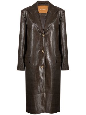 Rejina Pyo Kara faux-leather coat - Faux Leather Dark Brown