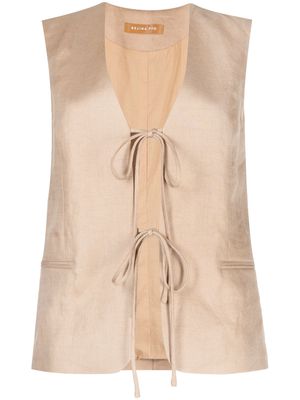Rejina Pyo Kit tie-fastened waistcoat - Brown