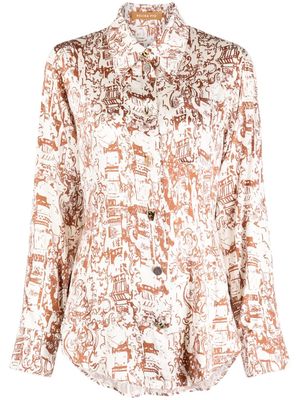 Rejina Pyo Kora printed silk-blend blouse - Neutrals