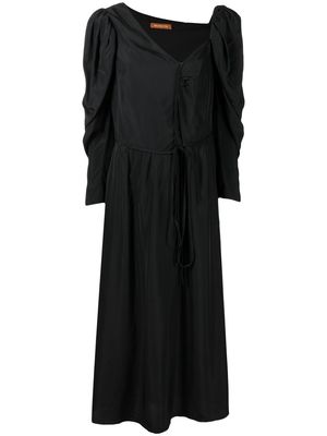REJINA PYO long-puff sleeve midi dress - Black