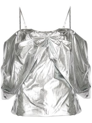 Rejina Pyo Lou off-shoulder metallic blouse - Silver