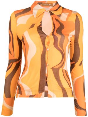 Rejina Pyo Lowry cut-out abstract-orint shirt - Orange