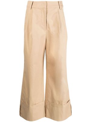 Rejina Pyo Macie cotton-blend trousers - Brown
