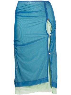 Rejina Pyo Mirren layered midi skirt - Blue