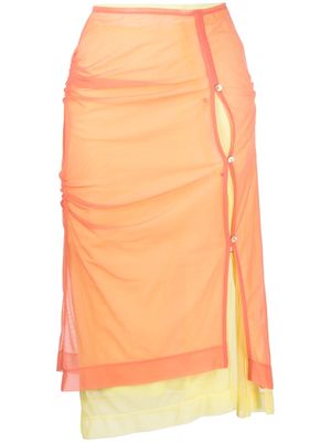 Rejina Pyo Mirren layered midi skirt - Orange