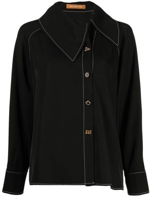 Rejina Pyo Monroe asymmetric long-sleeve blouse - Black