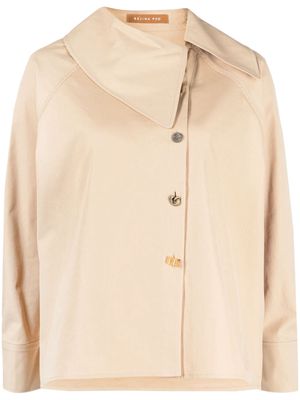 Rejina Pyo Monroe cotton-blend asymmetric blouse - Brown