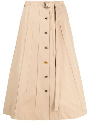 Rejina Pyo Noor pleated midi skirt - Brown