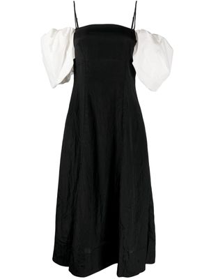 Rejina Pyo Oksana puff-sleeve midi dress - Black