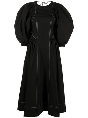 Rejina Pyo puff-sleeve midi dress - Black
