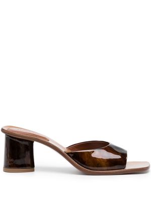 Rejina Pyo Selma 55mm wood-print mules - Brown