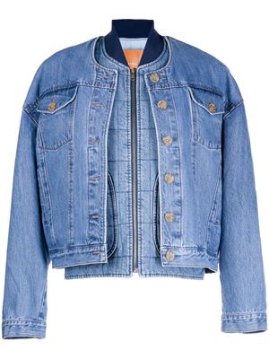 Rejina Pyo Wells layered denim bomber jacket - Blue