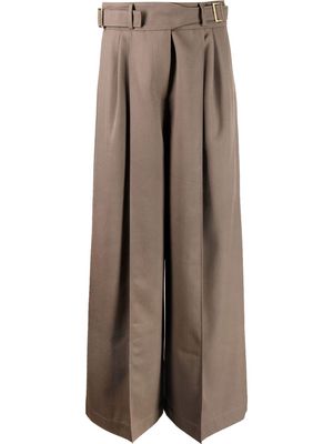REJINA PYO wide-leg tailored trousers - Brown
