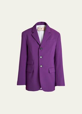 Relaxed Blazer Jacket with Flap Pockets