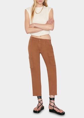 Relaxed Mid-Rise Utility Ankle Pants