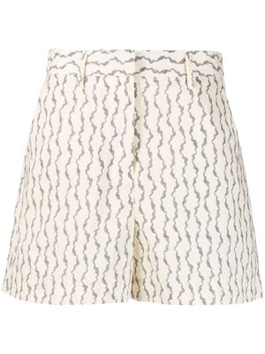 REMAIN abstract-print cotton tailored shorts - Neutrals