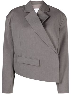 REMAIN asymmetric cropped blazer - Grey