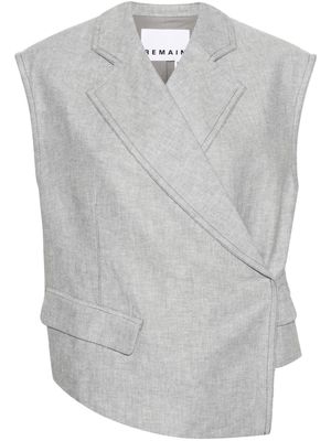 REMAIN asymmetric mélange wrap waistcoat - Grey