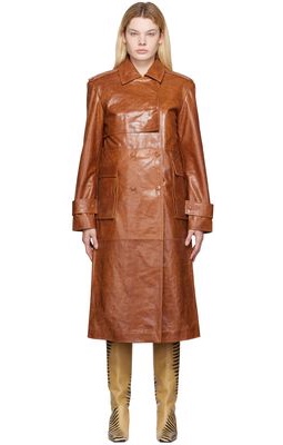 REMAIN Birger Christensen Brown Pirello Leather Coat