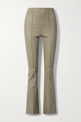 REMAIN Birger Christensen - Leather Flared Pants - Brown