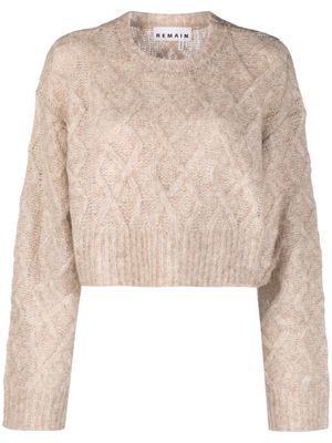REMAIN cable-knit cropped wool blend jumper - Neutrals