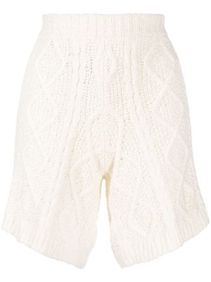 REMAIN cable-knit shorts - White