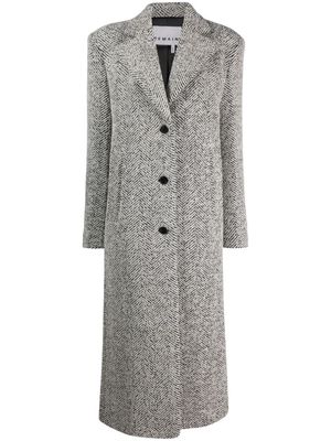 REMAIN chevron-knit single-breasted coat - Black