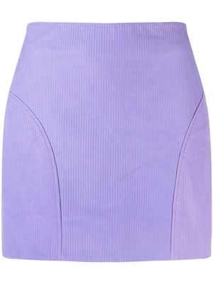 REMAIN corduroy leather mini skirt - Purple