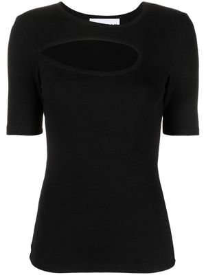 REMAIN cut-out organic cotton T-shirt - Black