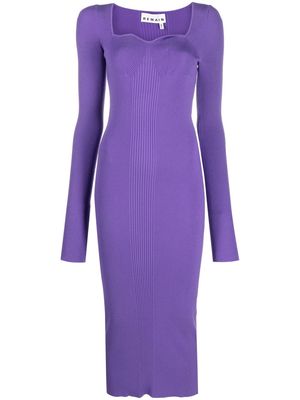 REMAIN Dense ribbed-knit midi dress - Purple