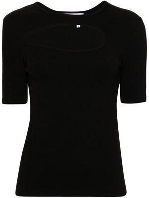 REMAIN Dot cut-out ribbed-knit top - Black