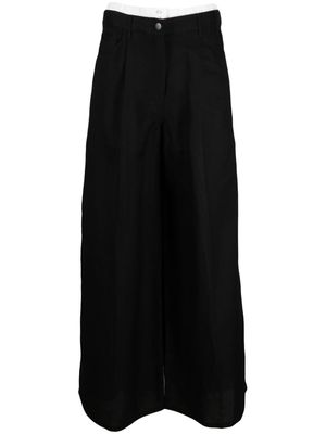 REMAIN double-waist wide-leg trousers - Black