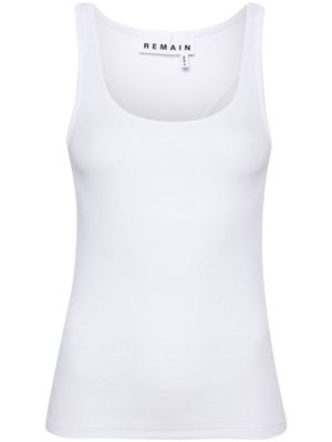 REMAIN fine-ribbed cotton tank top - White