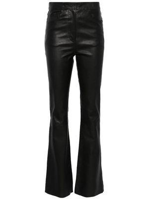 REMAIN flared leather trousers - Black
