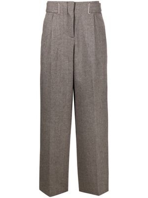 REMAIN herringbone-pattern tailored wide-leg trousers - Brown
