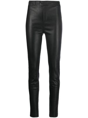 REMAIN high-waist leather leggings - Black