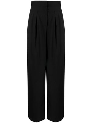 REMAIN high-waisted pleated wide-leg trousers - Black