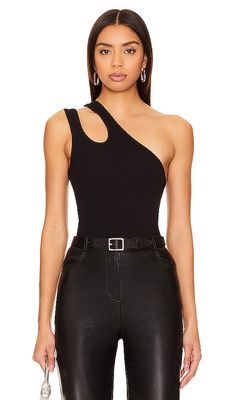REMAIN Jersey One-shoulder Top in Black