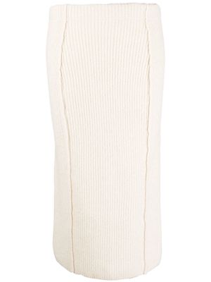 REMAIN knitted pencil skirt - White