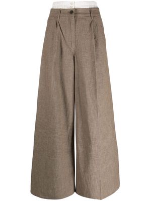 REMAIN layered wide-leg trousers - Neutrals