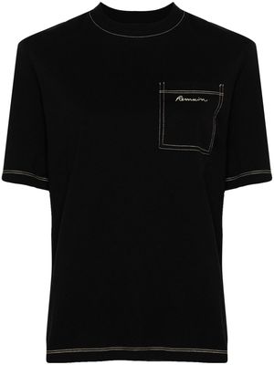 REMAIN logo-embroidered cotton T-shirt - Black