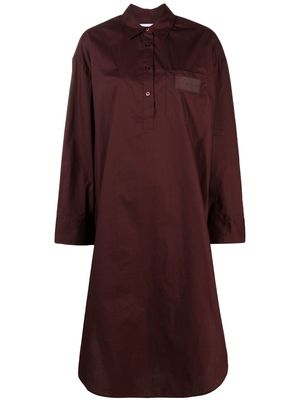 REMAIN logo-patch organic cotton dress - Brown