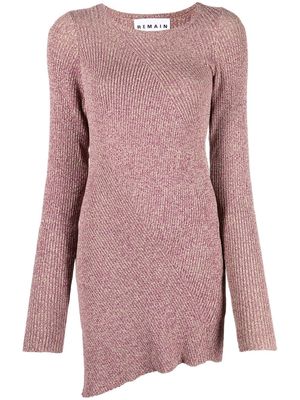 REMAIN mélange-knit asymmetrical jumper - Purple