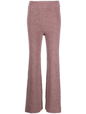 REMAIN mélange-knit flared trousers - Purple